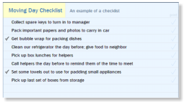 Example of a checklist